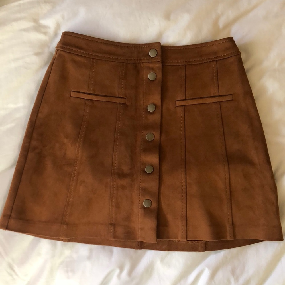 Tan Zara faux suede skirt XS